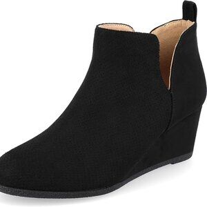 Journee Collection Womens Mylee Pull On Wedge Booties - 8.5 - Black